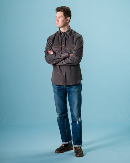 Indigofera Ryman Shirt - Steel Grey Corduroy - Standard & Strange