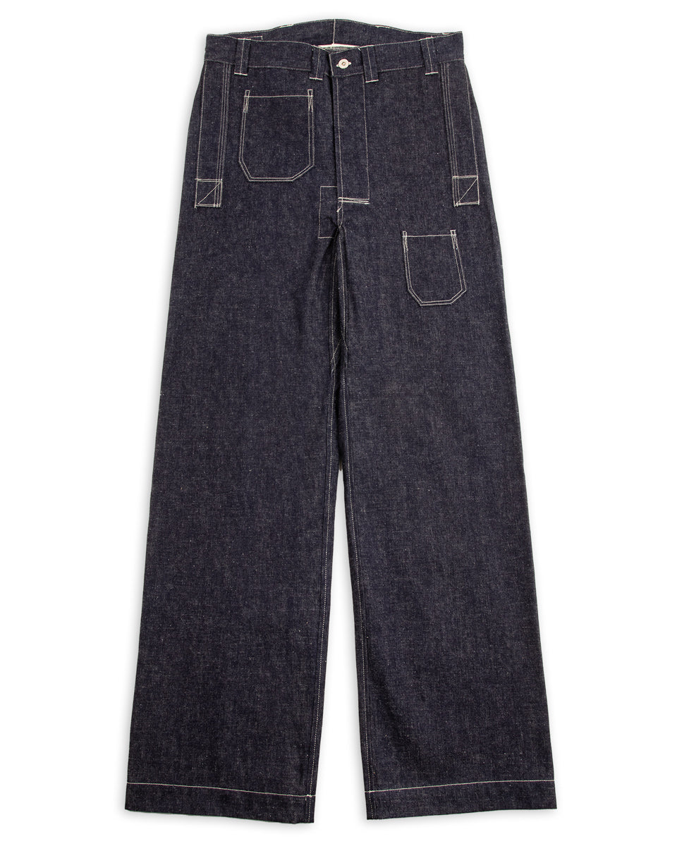 John Gluckow 1910s Netmaker's Trousers - Indigo (Rinsed) - Standard & Strange
