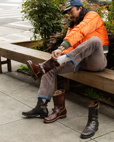 John Lofgren Wabash Engineer Boots - Dark Brown Shinki Horsebutt - Standard & Strange