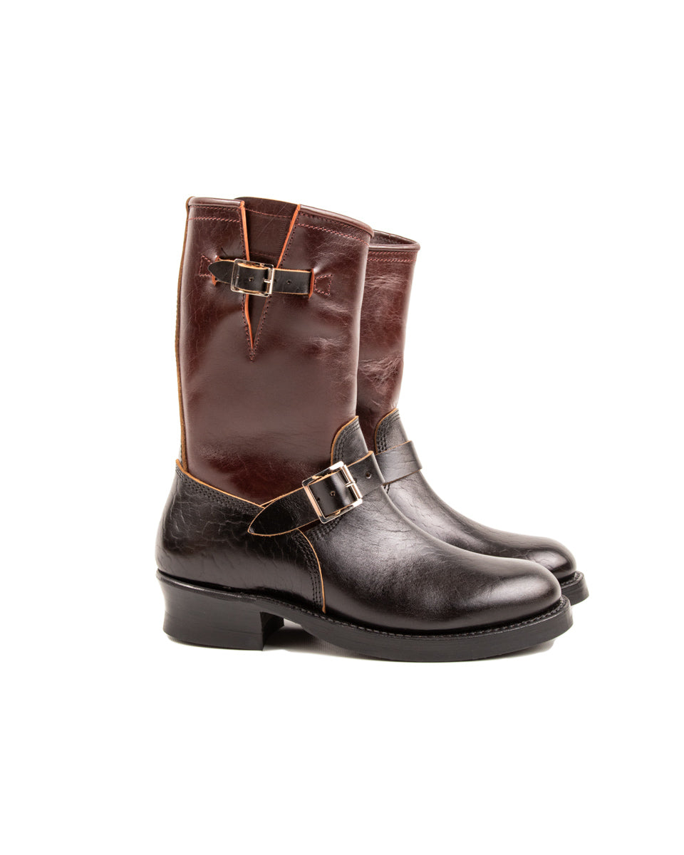 John Lofgren Wabash Engineer Boots Black x Burgundy Horsebutt Standard & Strange