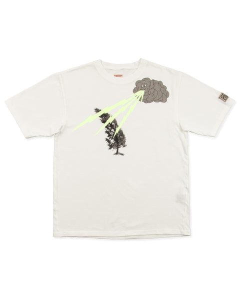 Kapital 20/-Jersey Crew T (THUNDER & CONIFER) - White - Standard & Strange