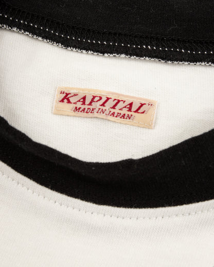 Kapital 20/-Jersey Ringer T (DENIM MEN LOVE CATS SCRATCH) - White - Standard & Strange