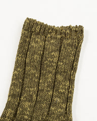 Kapital 56 Yarns MA-1 RAINBOWY HAPPY HEEL Socks - Khaki - Standard & Strange