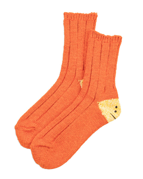 Kapital 56 Yarns MA-1 RAINBOWY HAPPY HEEL Socks - Orange - Standard & Strange