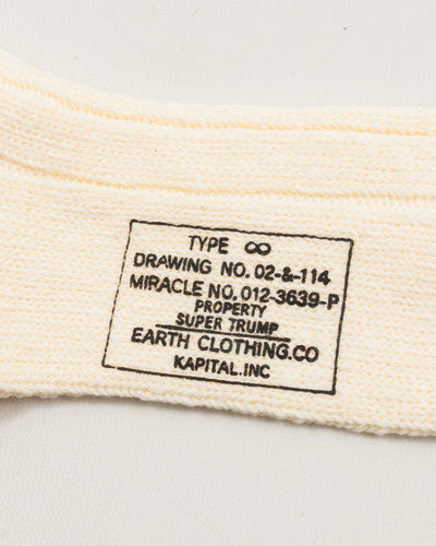 Kapital 56 Yarns MA-1 RAINBOWY HAPPY HEEL Socks - White - Standard & Strange