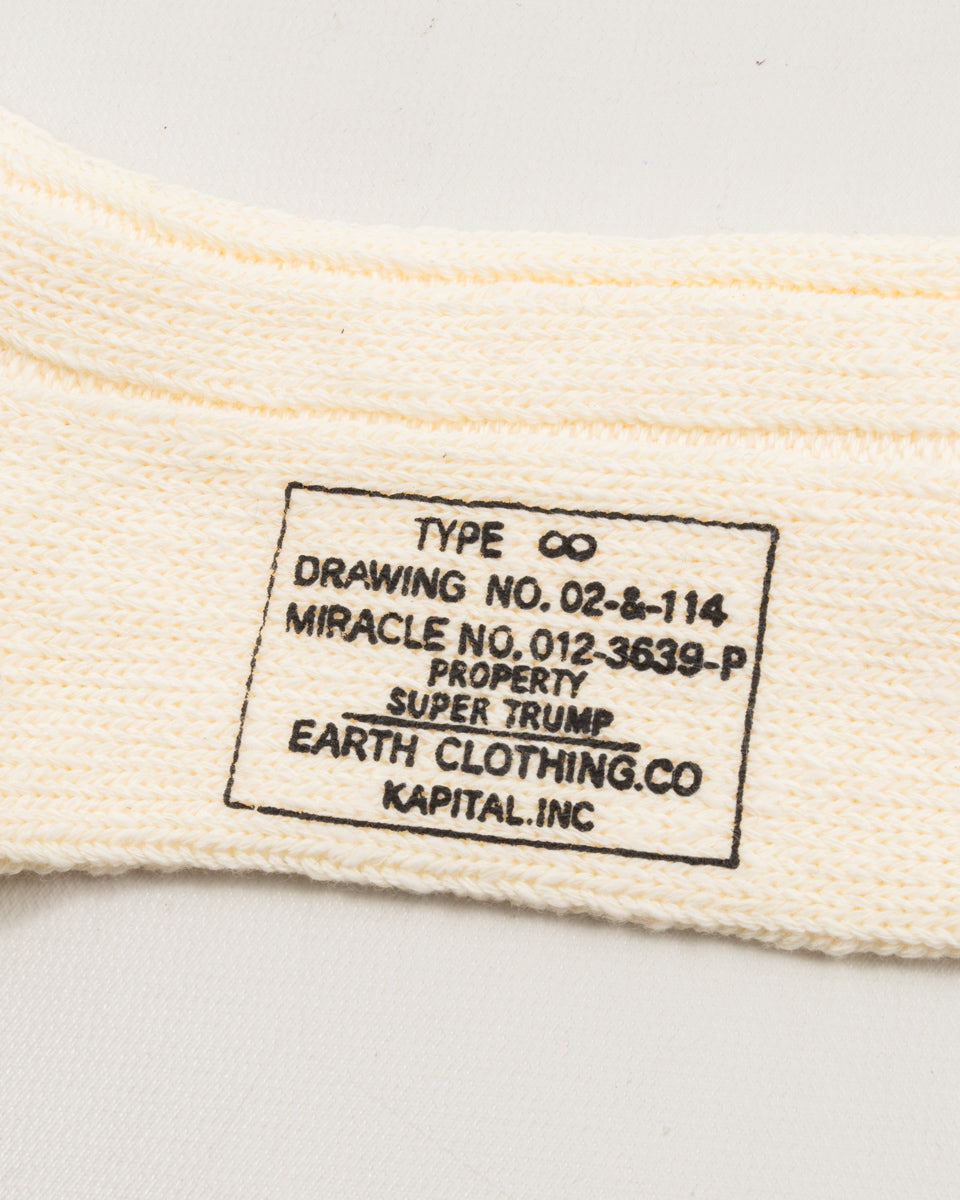 Kapital 56 Yarns MA-1 RAINBOWY HAPPY HEEL Socks - White - Standard & Strange
