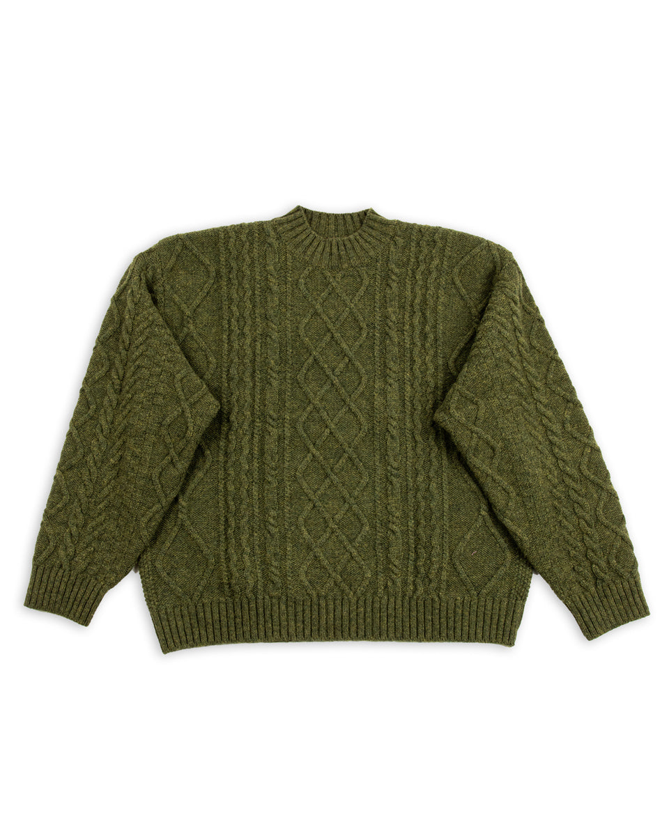 Beige KAPITAL 5G Wool Cable Knit Profile Rainbowy Patch Sweater