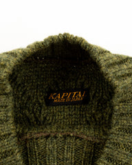 Kapital 5G Wool Cable Knit Elbow-CATPITAL Crew Sweater - Khaki - Standard & Strange