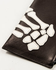 Kapital Leather THUMBS-UP BONE HAND ZIP Neck Pouch - Black - Standard & Strange