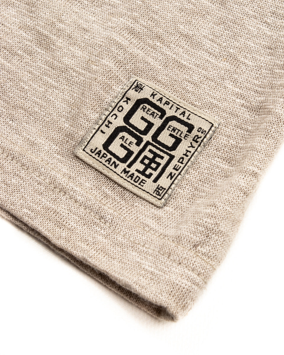 Kapital Linen Jersey Ringer T (CONIFER &G.G.G.) - Ecru – Standard