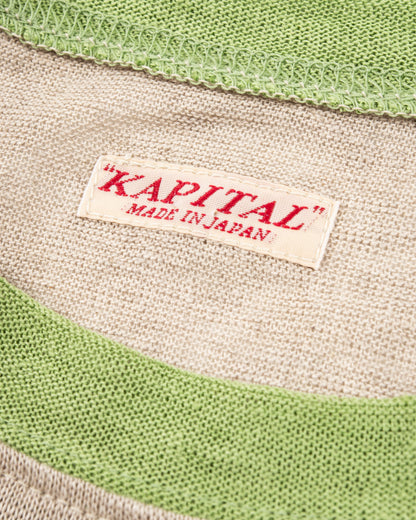 Kapital Linen Jersey Ringer T (CONIFER &G.G.G.) - Ecru - Standard & Strange