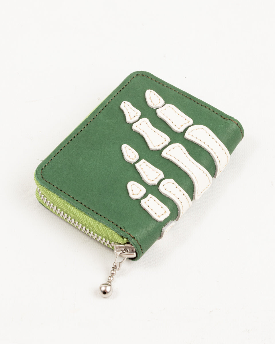 THUMB-UP BONE HAND ZIP Mini Wallet - Green