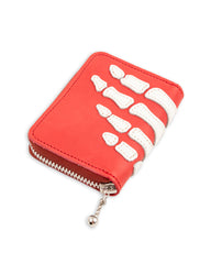 Kapital THUMB-UP BONE HAND ZIP Mini Wallet - Red - Standard & Strange
