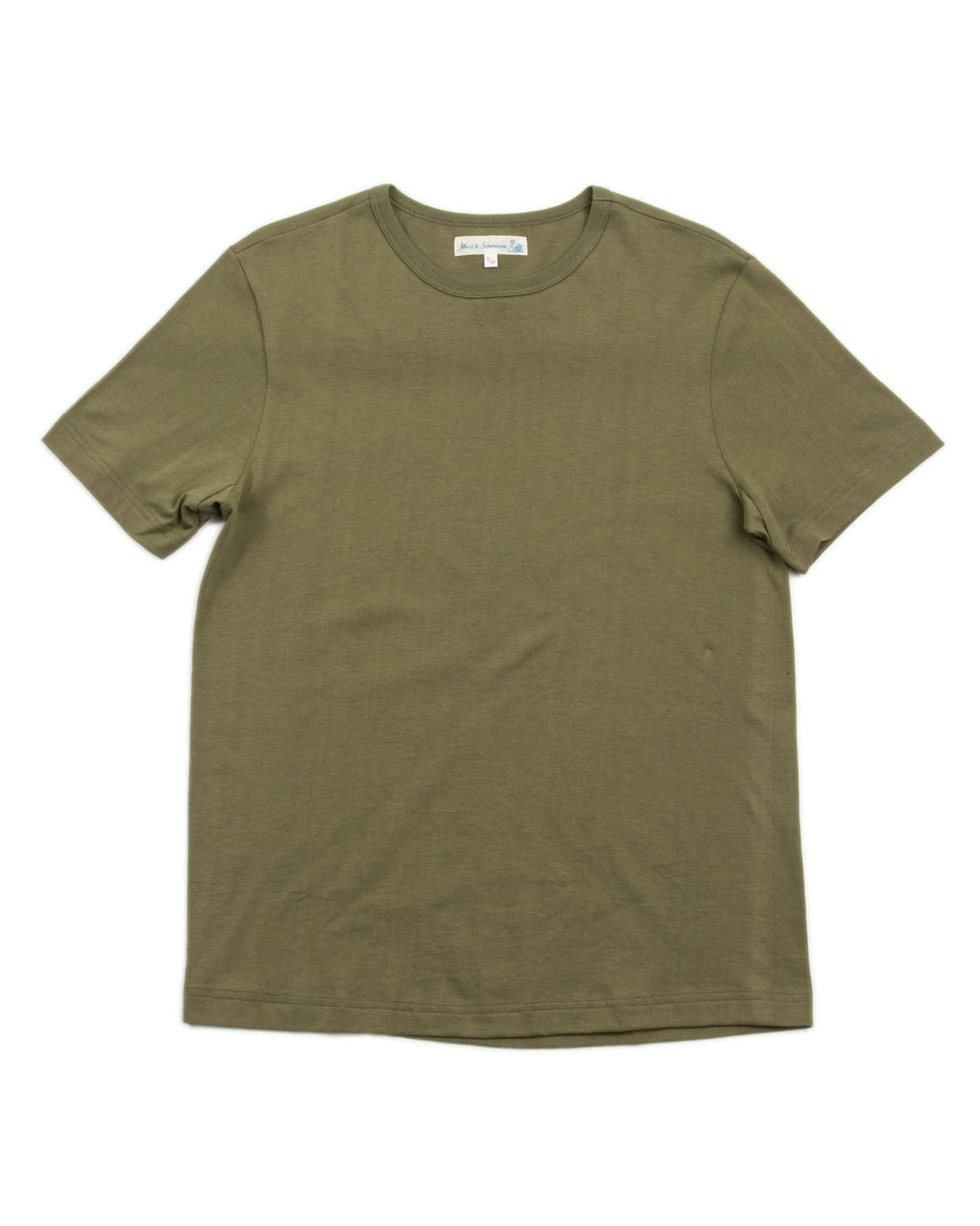 Merz b. Schwanen 1950s Lightweight Loopwheeled Tee - Army - Standard & Strange