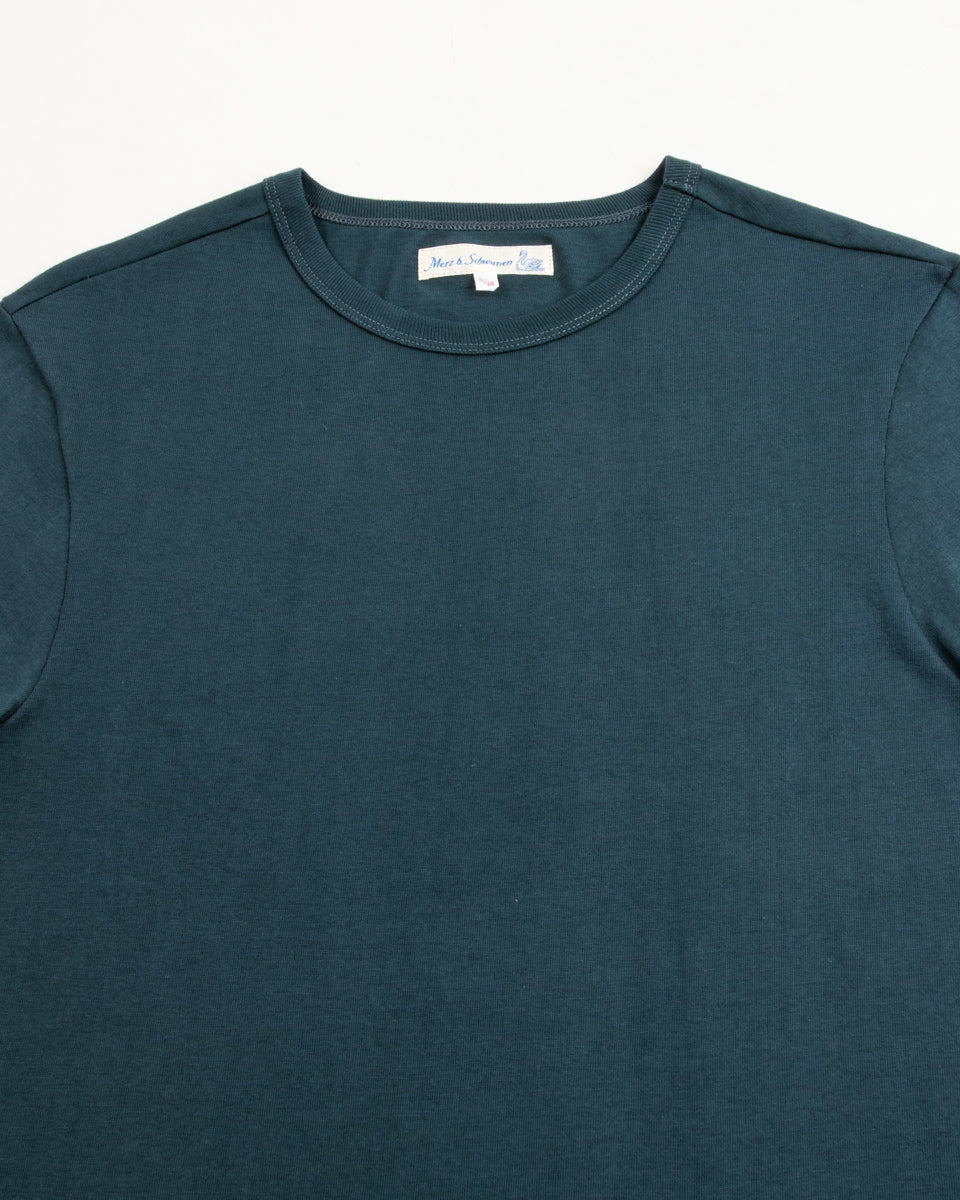 Merz B. Schwanen 1950s Lightweight Loopwheeled Tee - Mineral Blue ...