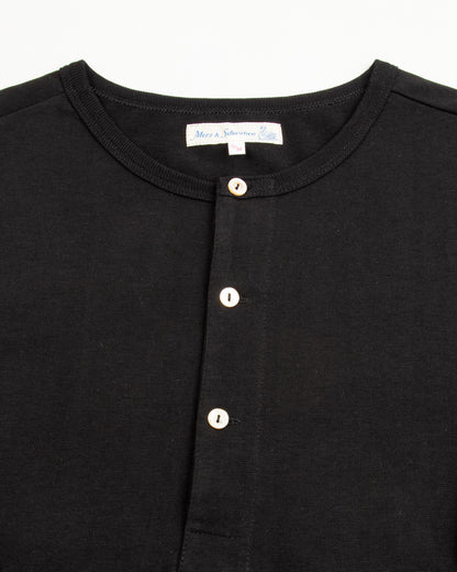 Merz b. Schwanen 206 Loopwheeled LS Henley - Deep Black - Standard & Strange