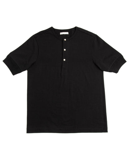 Merz b. Schwanen 207 Loopwheeled SS Henley - Black - Standard & Strange