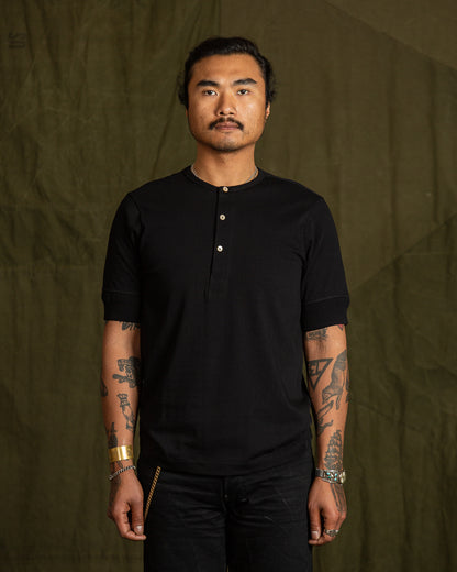 Merz b. Schwanen 207 Loopwheeled SS Henley - Black - Standard & Strange