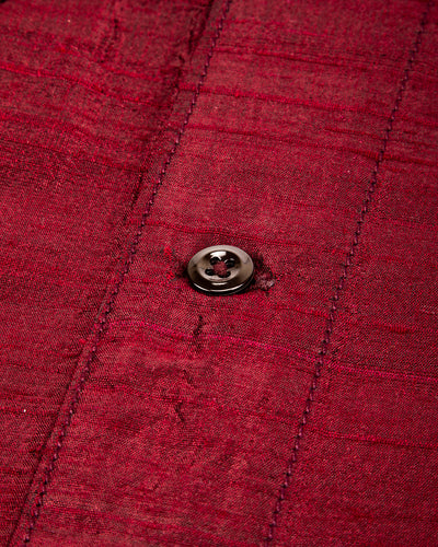 Monitaly 50's Milano Shirt - Maroon Dupion Silk - Standard & Strange