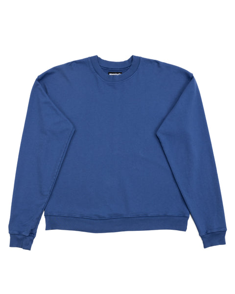 Monitaly French Terry Cropped Sweat Shirt - Navy - Standard & Strange