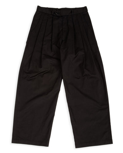 Monitaly Triple Tuck Wide Pants - Black Vancloth Oxford - Standard & Strange