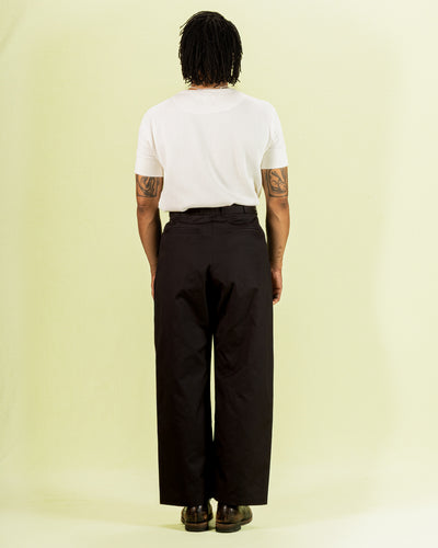 Monitaly Triple Tuck Wide Pants - Black Vancloth Oxford - Standard & Strange