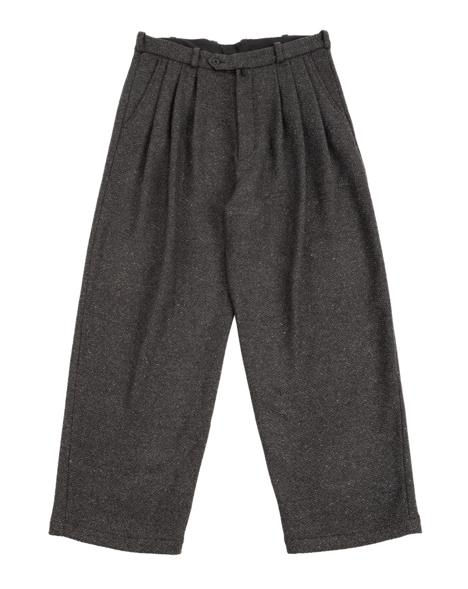 Monitaly Triple Tuck Wide Pants - Wool Flannel Vicente Bengal ...