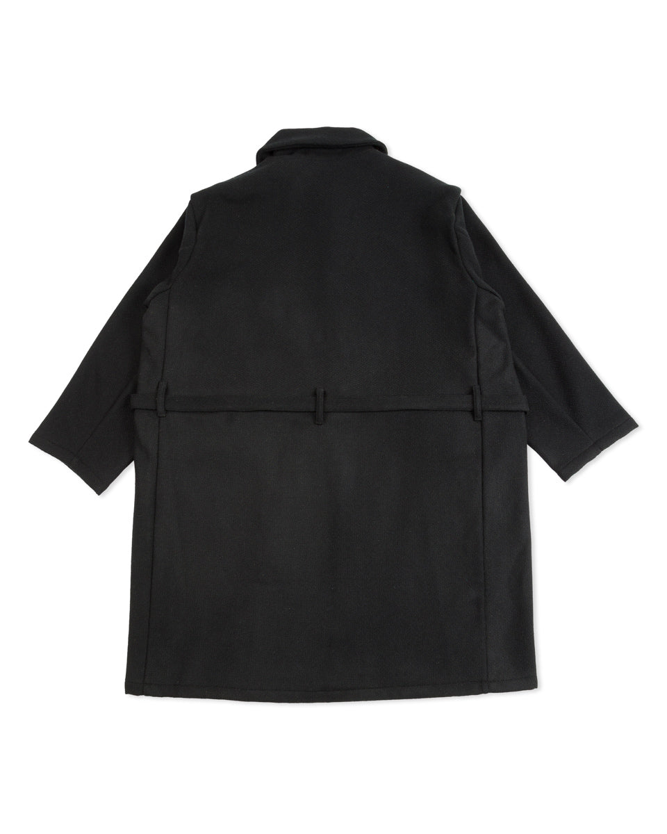 Monitaly Jute Coat - Black Wool Flannel Vicente - Standard & Strange