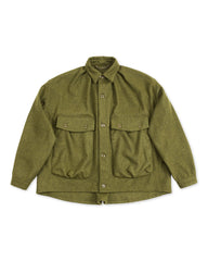 Monitaly Lazy Travel Jacket - Mil Olive Wool Flannel - Standard & Strange