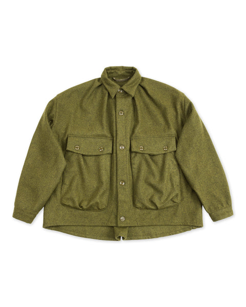 Monitaly Lazy Travel Jacket - Mil Olive Wool Flannel - Standard & Strange