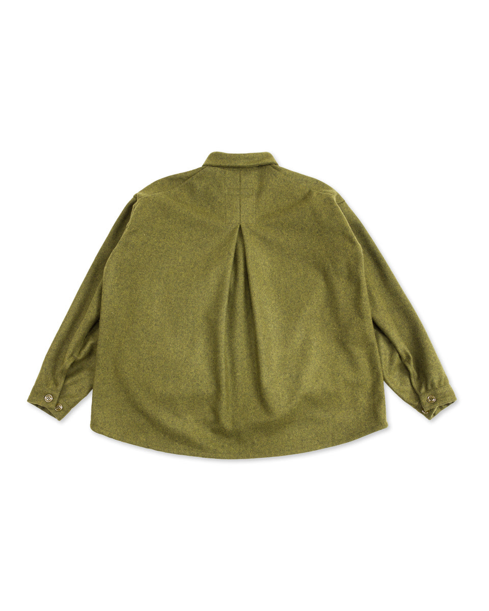 Monitaly Lazy Travel Jacket - Mil Olive Wool Flannel - Standard & Strange