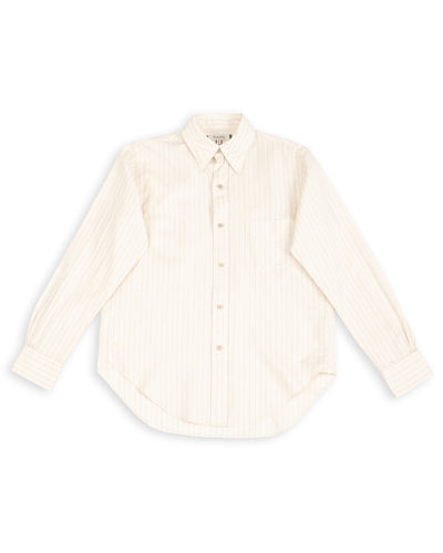 MotivMfg Authentic Fit BD Shirt - Ivory Striped Cotton/Silk Twill - Standard & Strange