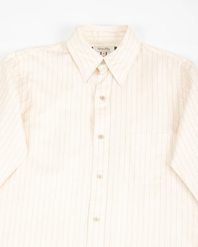 MotivMfg Authentic Fit BD Shirt - Ivory Striped Cotton/Silk Twill - Standard & Strange