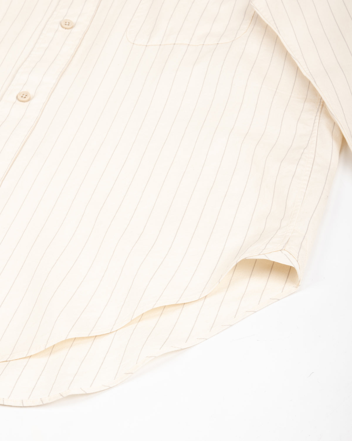 MotivMfg Authentic Fit BD Shirt - Ivory Striped Cotton/Silk Twill - Standard & Strange