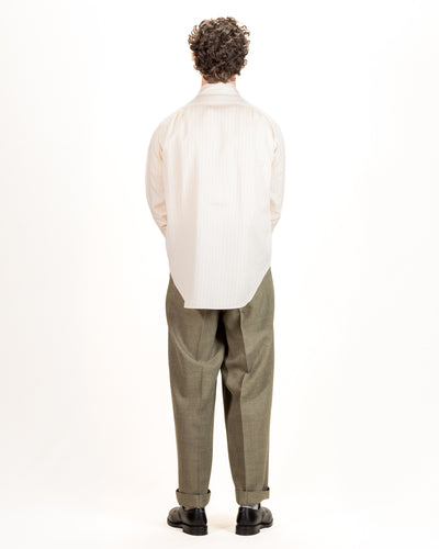 MotivMfg Authentic Fit BD Shirt - Ivory Striped Cotton/Silk Twill - Standard & Strange