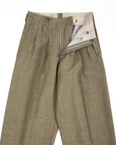 MotivMfg Bund Trousers - Sage Micro Check Suiting - Standard & Strange