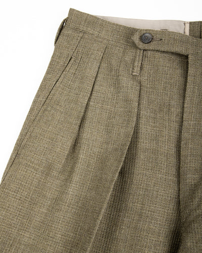 MotivMfg Bund Trousers - Sage Micro Check Suiting - Standard & Strange
