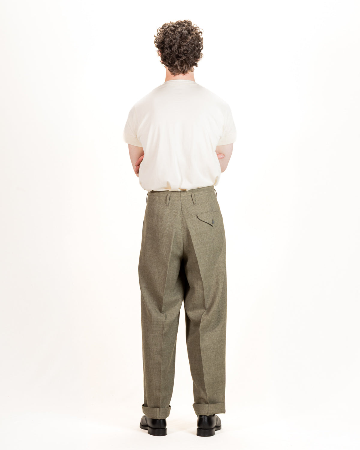 MotivMfg Bund Trousers - Sage Micro Check Suiting - Standard & Strange