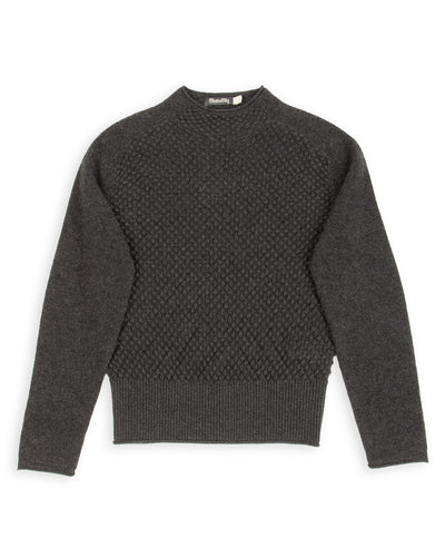 MotivMfg Cashmere Bubble Knit Mockneck - Grey Flannel - Standard & Strange