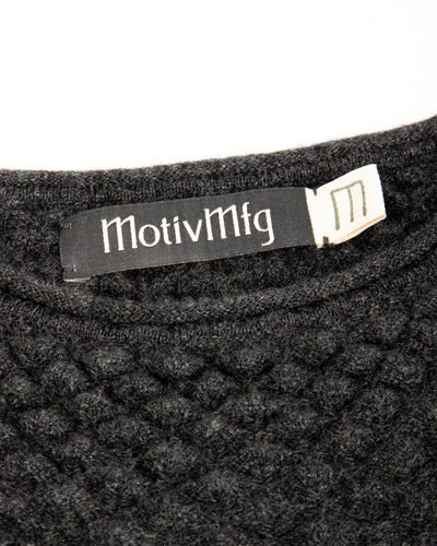 MotivMfg Cashmere Bubble Knit Mockneck - Grey Flannel - Standard & Strange