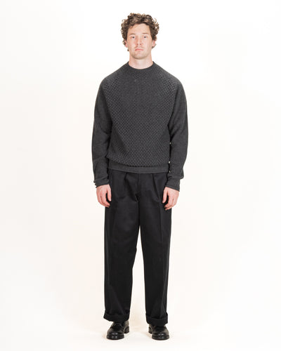 MotivMfg Cashmere Bubble Knit Mockneck - Grey Flannel - Standard & Strange