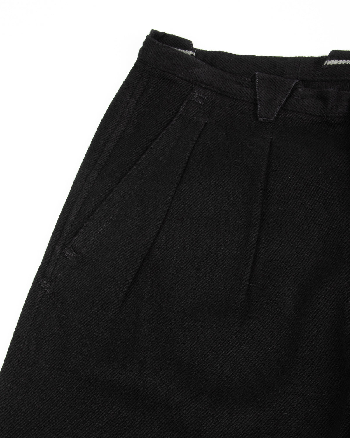 MotivMfg Pleat Denim Trousers - Black Tailorable Denim - Standard & Strange
