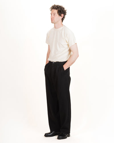 MotivMfg Pleat Denim Trousers - Black Tailorable Denim - Standard & Strange