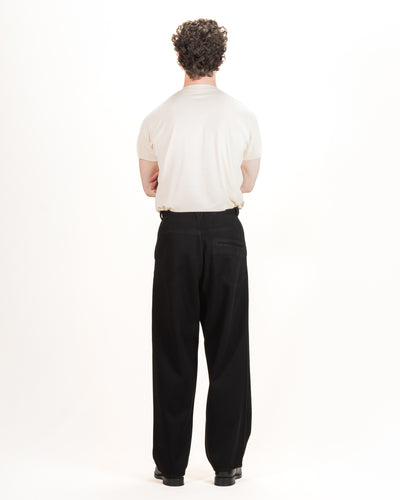 MotivMfg Pleat Denim Trousers - Black Tailorable Denim - Standard & Strange