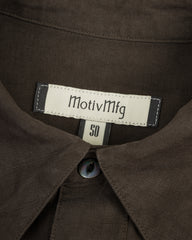 MotivMfg Draughtsman Shirt - Espresso Silk Linen Large / 50 - Standard & Strange