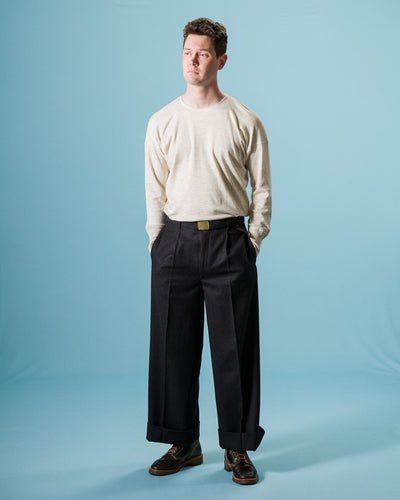 MotivMfg Mono Trousers - Red Rain Charcoal "Redpath" Flannel - Standard & Strange