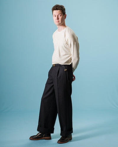 MotivMfg Mono Trousers - Red Rain Charcoal "Redpath" Flannel - Standard & Strange