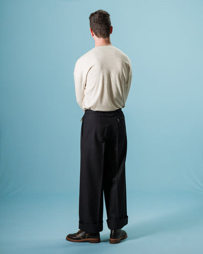 MotivMfg Mono Trousers - Red Rain Charcoal "Redpath" Flannel - Standard & Strange