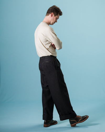 MotivMfg Mono Trousers - Red Rain Charcoal "Redpath" Flannel - Standard & Strange