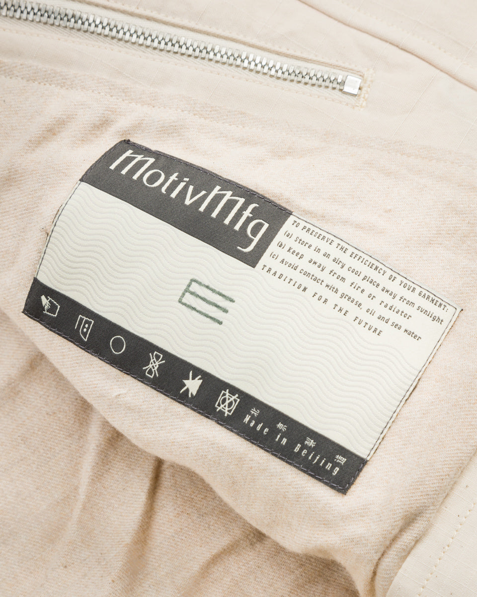 MotivMfg Radium Down Jacket - Natural Ripstop Waxed Cotton - Standard & Strange